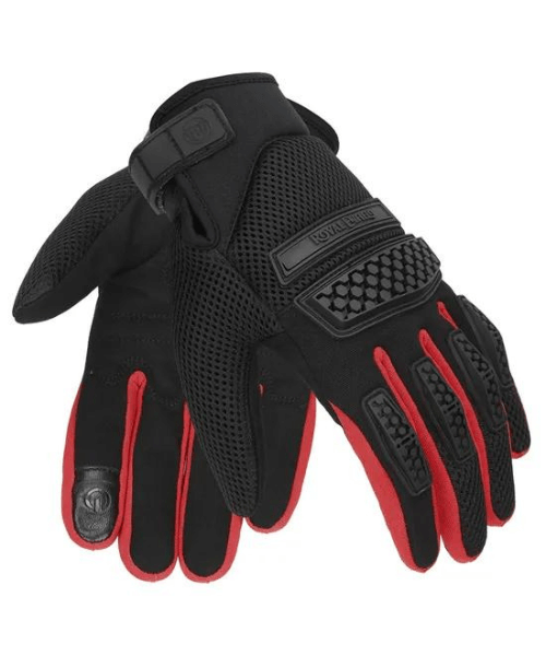 Royal Enfield Urban Hustler Riding Gloves - Red & Black