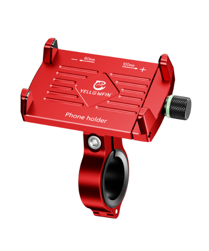 Yellowfin Claw Grip Aluminium Mobile Phone Holder Mount with 360 Rotation - M7 Red