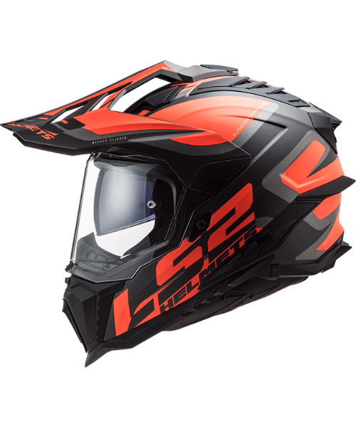 LS2 MX701 Explorer Alter Helmet - Matt Black Fluo Orange