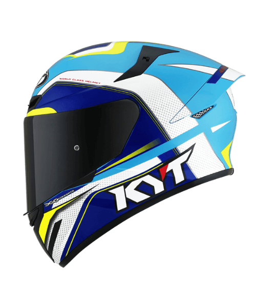 KYT TT-Course Grand Prix Helmet - White Light Blue