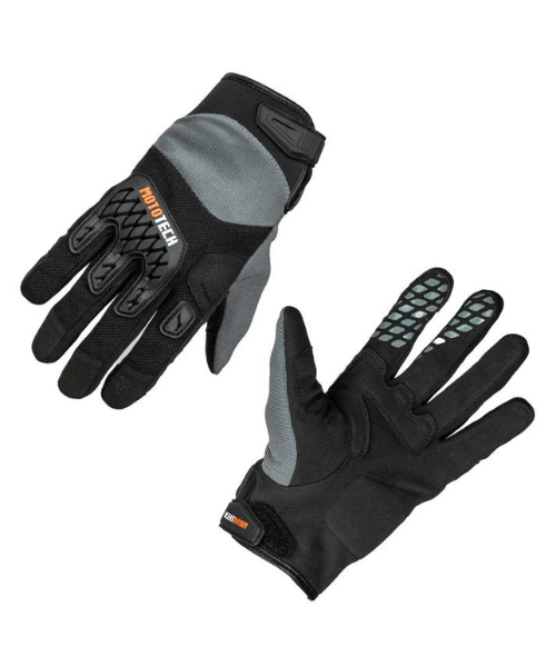 Mototech Reflex Air Flo Dual Sport Motorcycle Riding Gloves - Grey