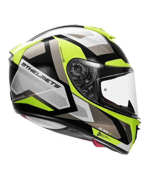 MT Blade 2SV Finish Line Helmet - Fluorescent Yellow