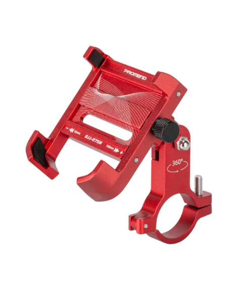 Yellowfin Claw Grip Aluminium Alloy handlebar Phone Holder Mount without Charger - Max 180 + 360_ Red