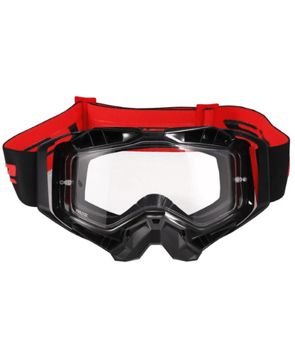 LS2 Aura Goggles Black Red With Clear Visor