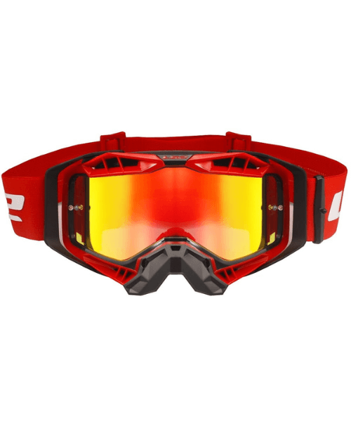 LS2 Aura Pro Goggle Black Red With Red Iridium Visor