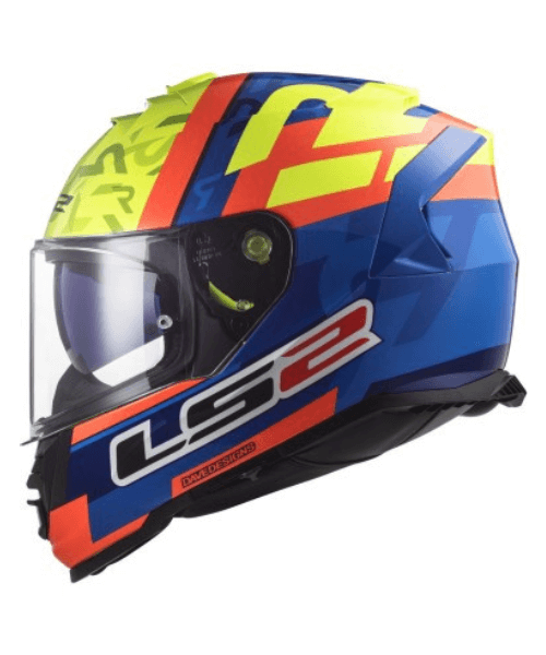 LS2 FF800 Storm II Salvador Replica Helmet - Blue Hi-Viz Yellow