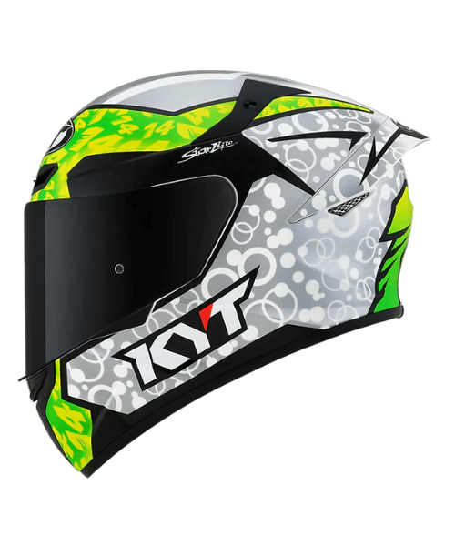 KYT TT-Course Tony Arbolino Replica Helmet - Gloss Green Grey