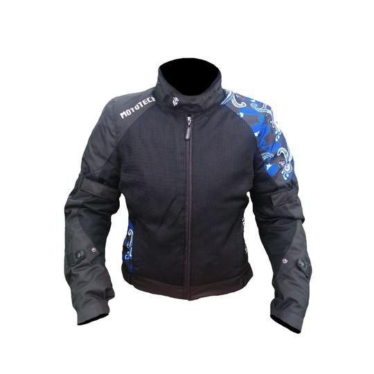 MotoTech Scrambler Air Women’s Motorcycle Riding Jacket - Level 2 - Blue / L