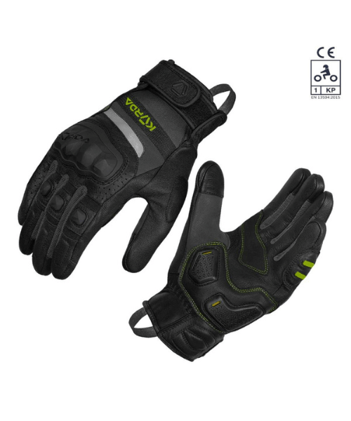 Korda Guard Semi Gauntlet Riding Gloves - Fluorescent Yellow