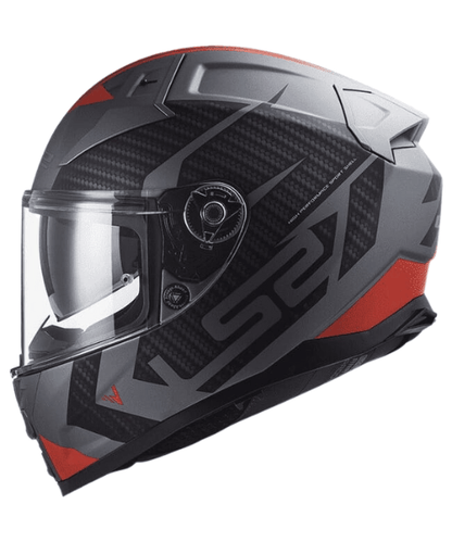 LS2 FF811 Vector II Splitter Matt Titanium Helmet - Red