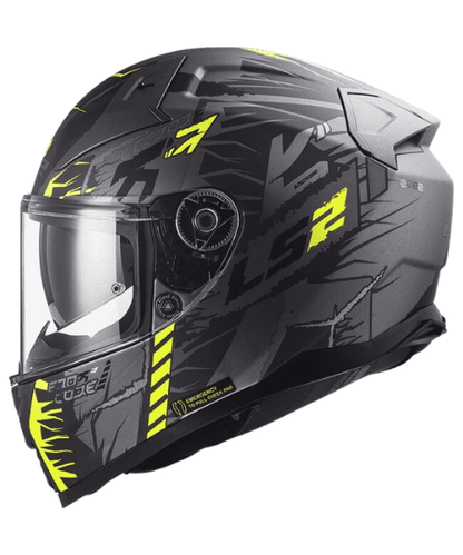 LS2 FF811 Vector II Techbot Gloss Titan Hi-Viz Helmet - Yellow