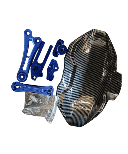 Moto Arch Universal Tyre Hugger (Carbon Fibre Design) - Blue