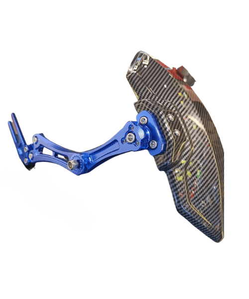 Moto Arch Universal Tyre Hugger (Carbon Fibre Design) - Blue