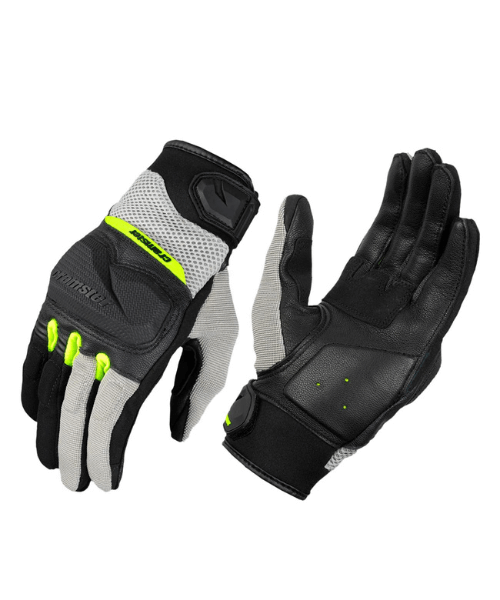 Cramster Breezer Gloves - Light Grey Hi Viz Green