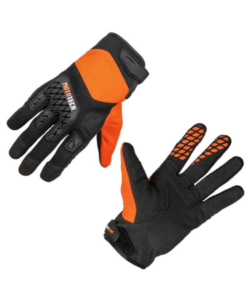 Mototech Reflex Air Flo Dual Sport Motorcycle Riding Gloves - Orange