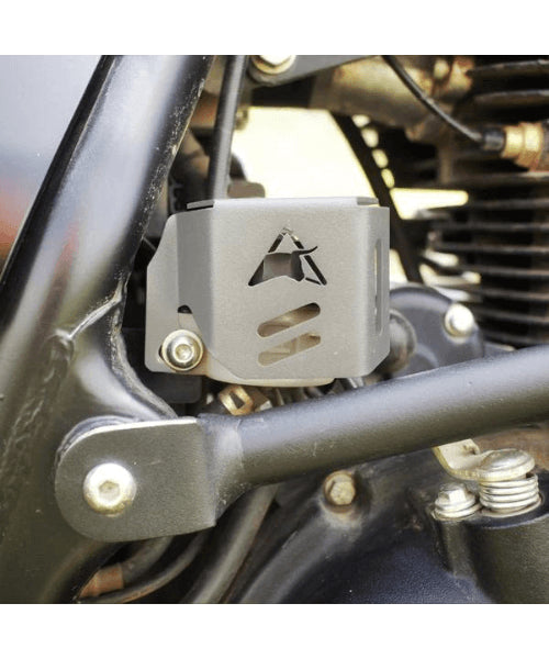 Front Brake Fluid Reservoir Oil Cap Cover for Royal Enfield Himalayan - Silver