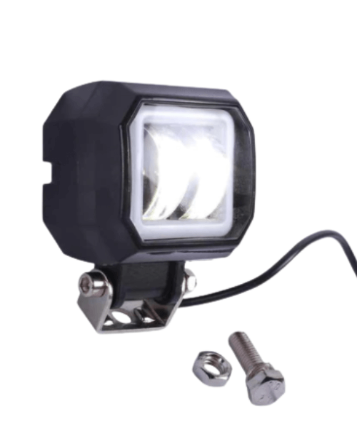 HJG Harley Square Fog Light With White Ring