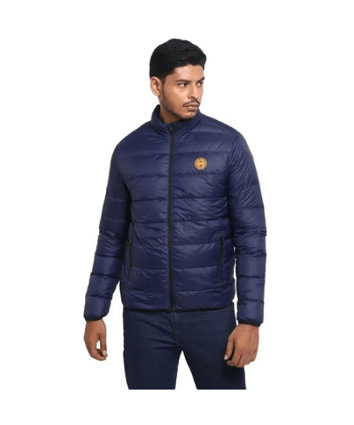 Royal Enfield Down Quilted Jacket - Navy Blue