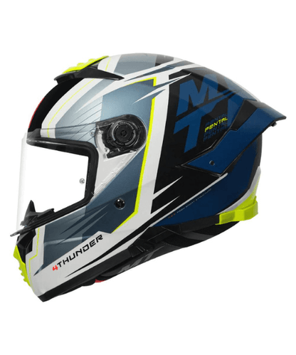 MT Thunder 4 Pental Helmet - Fluorescent Yellow Blue