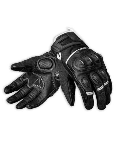 Raida AirWave Motorcycle Riding Gloves - Black White