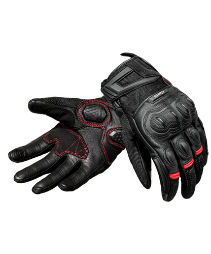 Raida AirWave Motorcycle Riding Gloves - Black Red