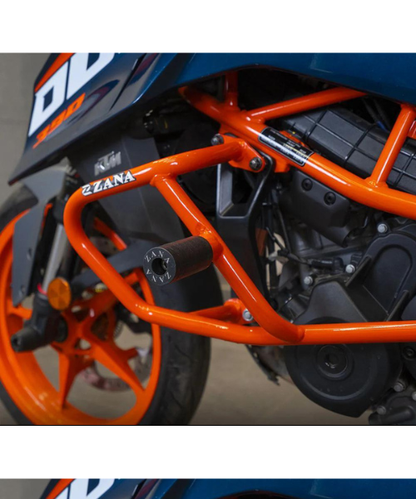 Zana Crash Guard With Slider Orange For KTM Duke 390/250/200/390 Gen 3 - ZI-8416