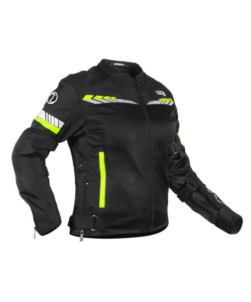 Rynox Air GT 4 Women's Motorcycle Riding Jacket - Black Hi Viz Green