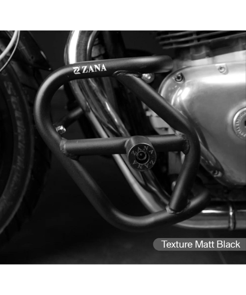 Zana Leg Guard Mild Steel With Slider Texture Matt Black GT & Interceptor 650 - ZI-7001