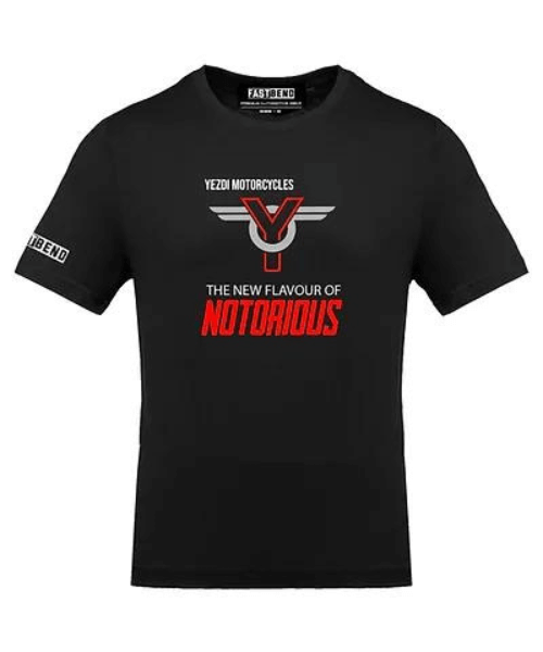 Fast Bend Yezdi Notorious Red Tshirt - Black