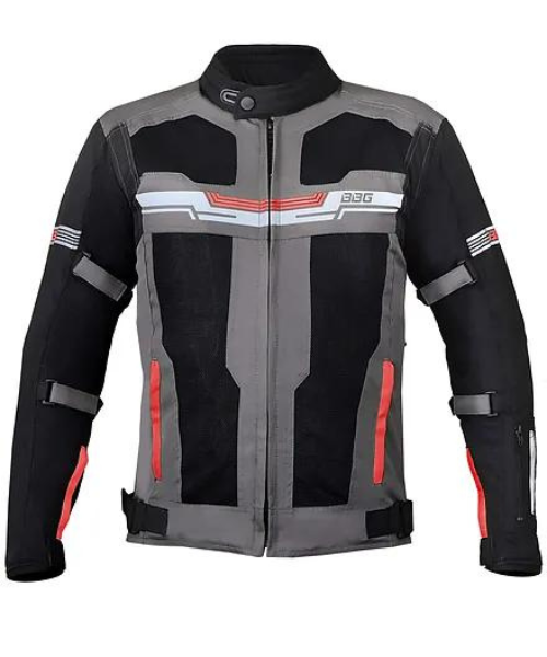 BBG Marshal Motorcycle Riding Jacket with Rain and Thermal Liner - Red