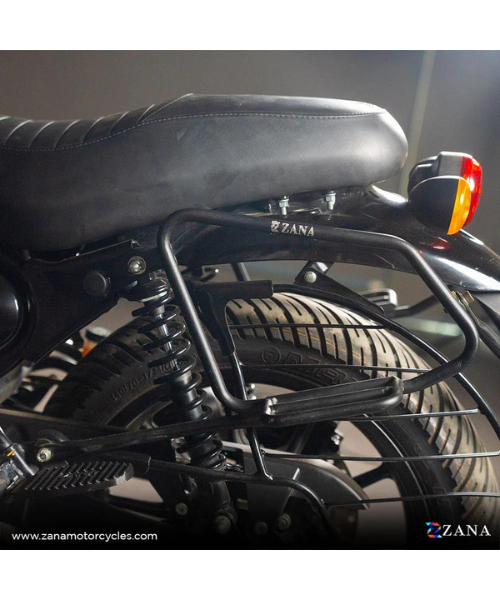 Zana Saddle Stay Mild Steel with Exhaust Shield Black For Royal Enfield Hunter 350 - ZI-8325