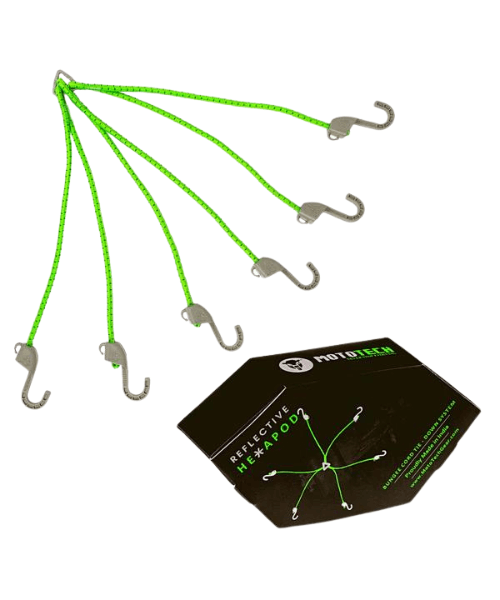 Mototech Reflective Hexapod Bungee Cord Tie-down System - 32" / 80cms - Neon Grey