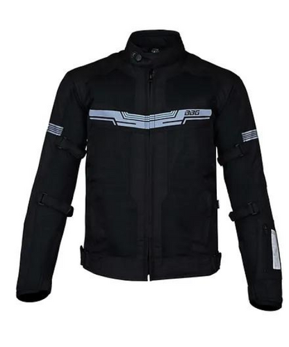 BBG Marshal Motorcycle Riding Jacket with Rain and Thermal Liner - Black