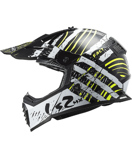 LS2 MX437 Fast Evo Verve Motocross Helmet - Black White