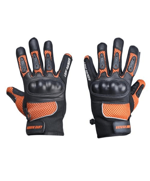 Lone Ranger AirX Biker Riding Gloves - Orange Black