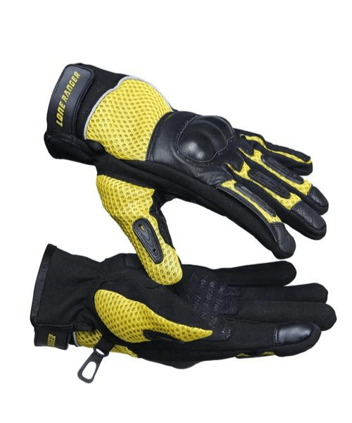 Lone Ranger AirX Biker Riding Gloves - Yellow Black
