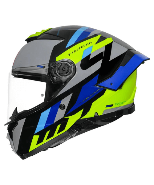 MT Thunder 4 SV ERGO E17 Helmet - Gloss Fluorescent Yellow Blue