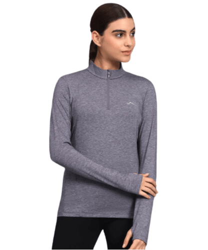 Reccy Women's Nomadic Full Sleeves T Shirt - Purple Gray