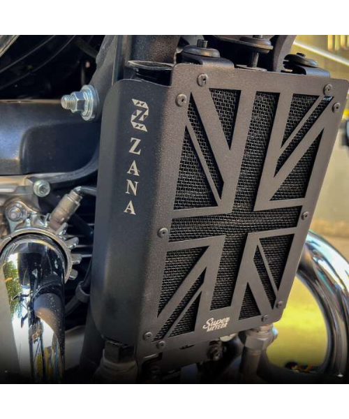 Zana UK Flag Radiator Guard for Royal Enfield Super Meteor 650 Black - ZI-8285