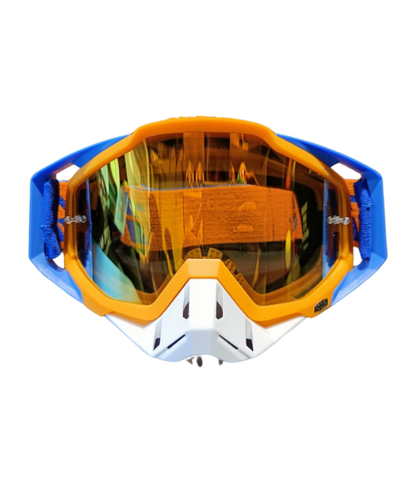 100% The Racecraft Mirror Orange Lens MX Goggle - Orange Blue White