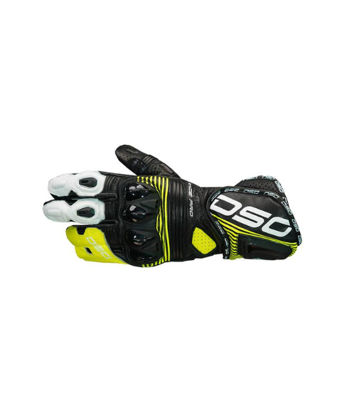 DSG Race Pro V1 Riding Gloves - Black Yellow Fluo White