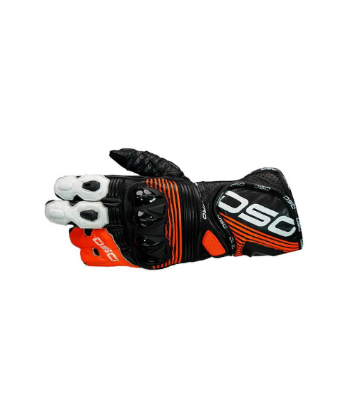 DSG Race Pro V1 Riding Gloves - Black Red Fluo White