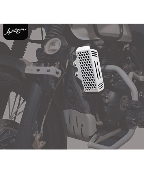 Auto Engina Himalayan Radiator Guard Compatible For Royal Enfield Himalayan BS3,BS4,BS6 & Himalayan Scram 411 Models- Silver