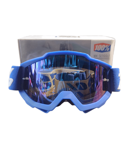 100% The Racecraft Mirror Blue Lens MX Goggle - Blue