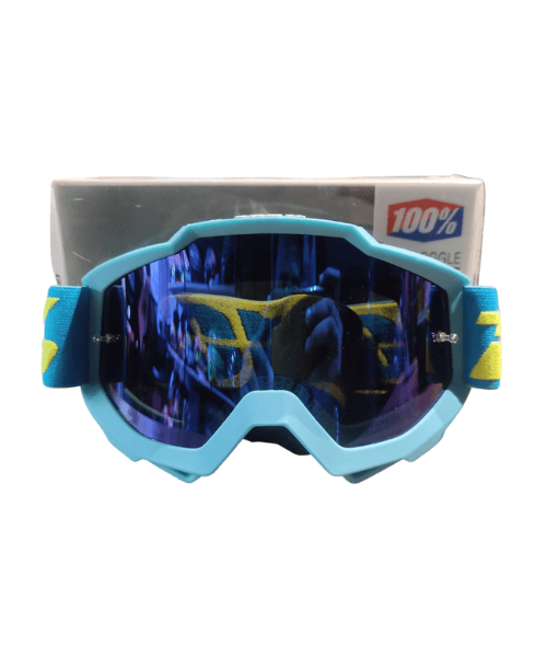 100% The Racecraft Mirror Blue Lens MX Goggle - Sky Blue