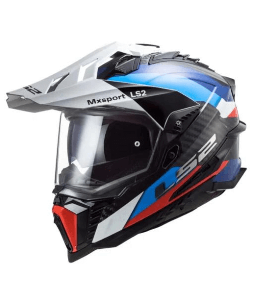 LS2 MX701 C Explorer Frontier Carbon Helmet - Gloss Black Blue