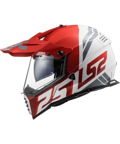 LS2 MX436 Pioneer Evo Evolve Dual Sport Helmet - Gloss Red White