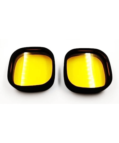 HJG 4 LED Square Fog Lamp Cover - Yellow