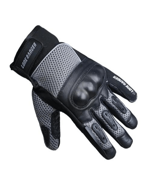 Lone Ranger AirX Biker Riding Gloves - Grey Black