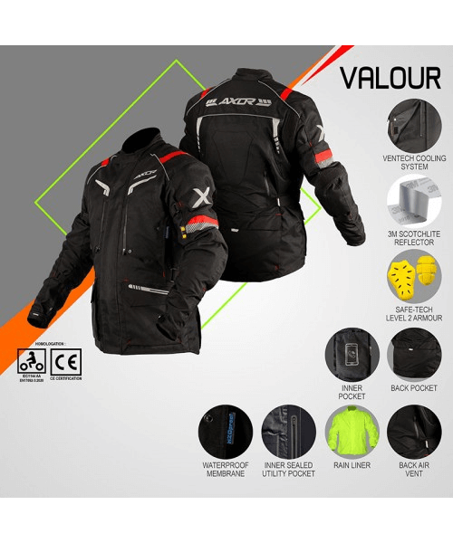 Axor Valour Riding Jacket - Black Red